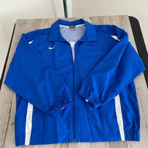 Nike Team Mens Mesh Lined Blue Windbreaker Jacket Full Zip Vintage Medium EUC